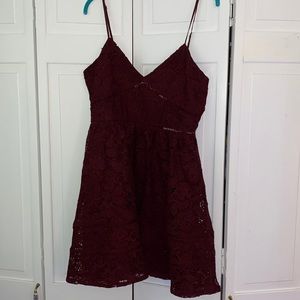 maroon dress with lace🥀
